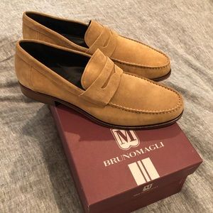 Bruno Magli suede penny loafers NWT in box